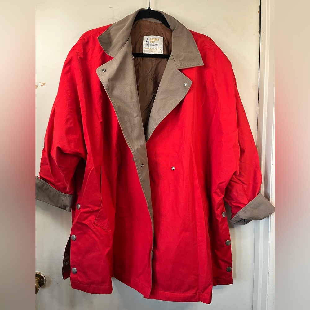 London Fog Tan and Red Coat